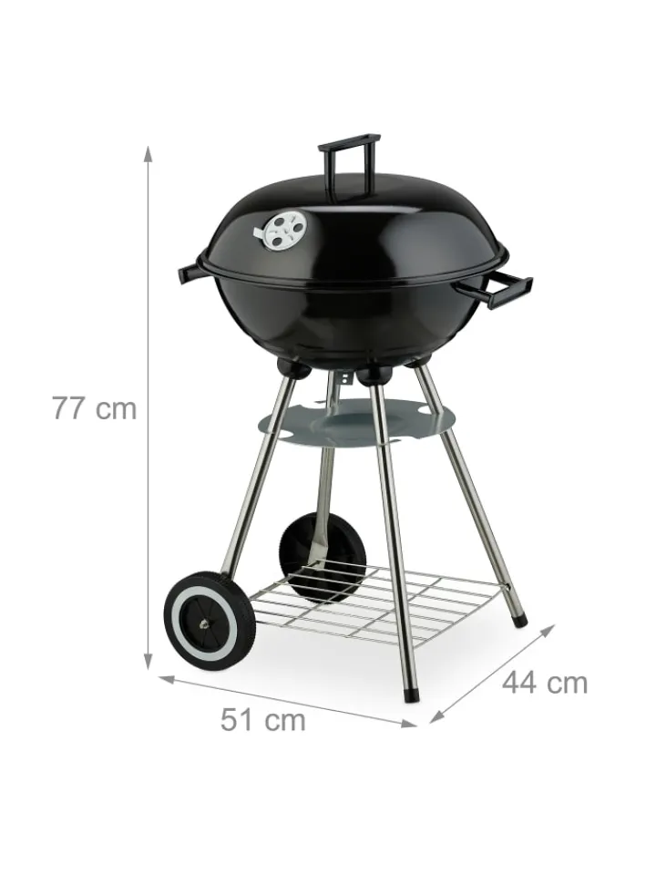 relaxdays Grillen<Kugelgrill in Schwarz - Ø 44 cm