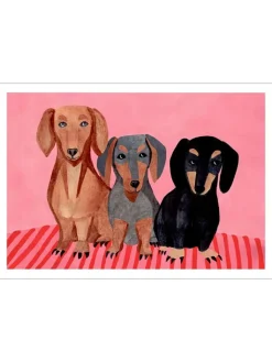 Poster & Frame Wanddekoration<Kunstdruck "Dachshunds"