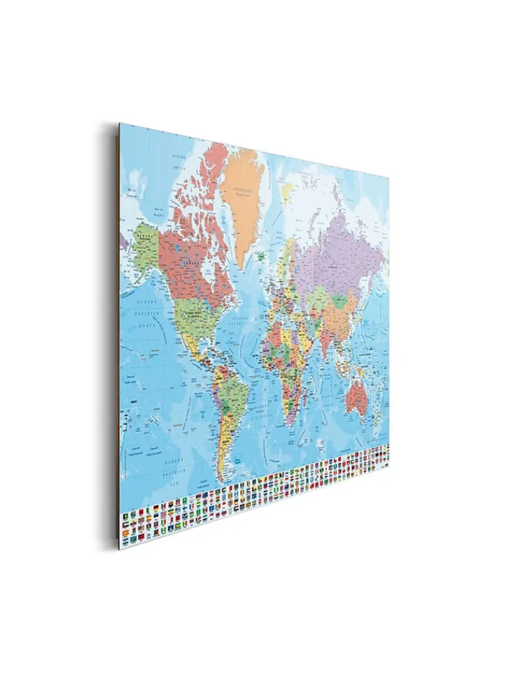 Orangewallz Wanddekoration<Kunstdruck "Mapa Mundo (ES)"