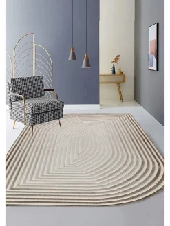 Conceptum Hypnose Teppiche & Fußmatten<Kurzflor-Teppich ''Amorf - Ar004'' in Beige/ Hellbraun