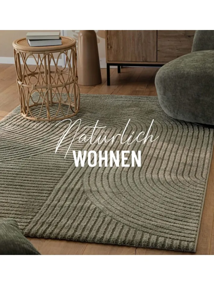 Wecon Home Teppiche & Fußmatten<Kurzflorteppich Bolen in oliv grün