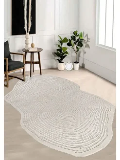ABERTO DESIGN Teppiche & Fußmatten<Kurzflor-Teppich in Creme