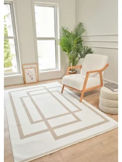 ABERTO DESIGN Teppiche & Fußmatten<Kurzflor-Teppich in Creme/ Beige