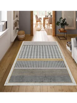 CARPET DIEM Teppiche & Fußmatten<Kurzflor-Teppich in Grau/ Hellbraun