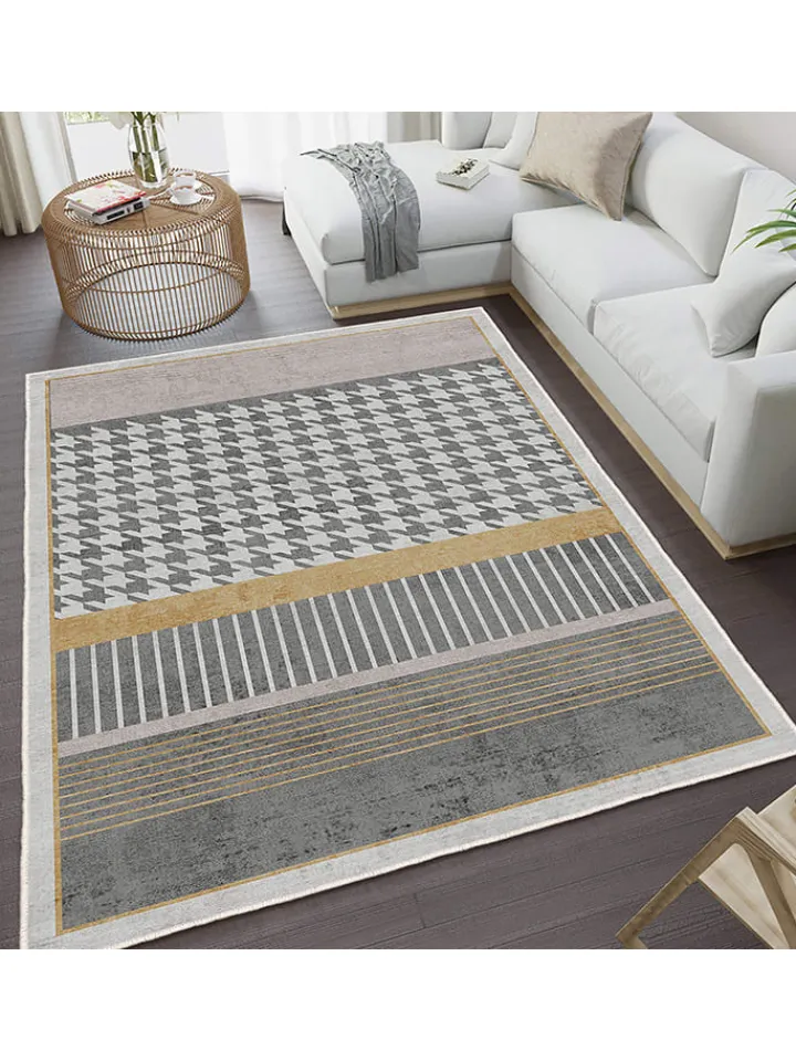 CARPET DIEM Teppiche & Fußmatten<Kurzflor-Teppich in Grau/ Hellbraun