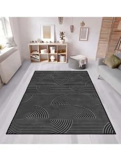 CARPET DIEM Teppiche & Fußmatten<Kurzflor-Teppich in Grau/ Schwarz