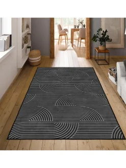 CARPET DIEM Teppiche & Fußmatten<Kurzflor-Teppich in Grau/ Schwarz