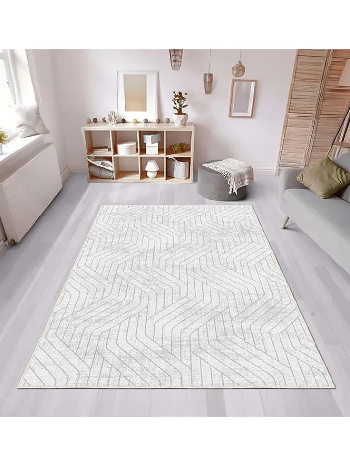 CARPET DIEM Teppiche & Fußmatten<Kurzflor-Teppich in Grau/ Weiß
