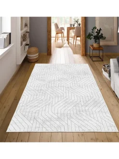 CARPET DIEM Teppiche & Fußmatten<Kurzflor-Teppich in Grau/ Weiß