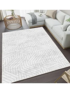 CARPET DIEM Teppiche & Fußmatten<Kurzflor-Teppich in Grau/ Weiß