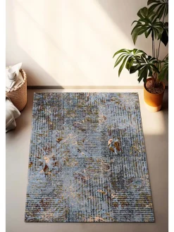 Mioli Teppiche & Fußmatten<Kurzflor-Teppich in Hellblau/ Braun/ Creme