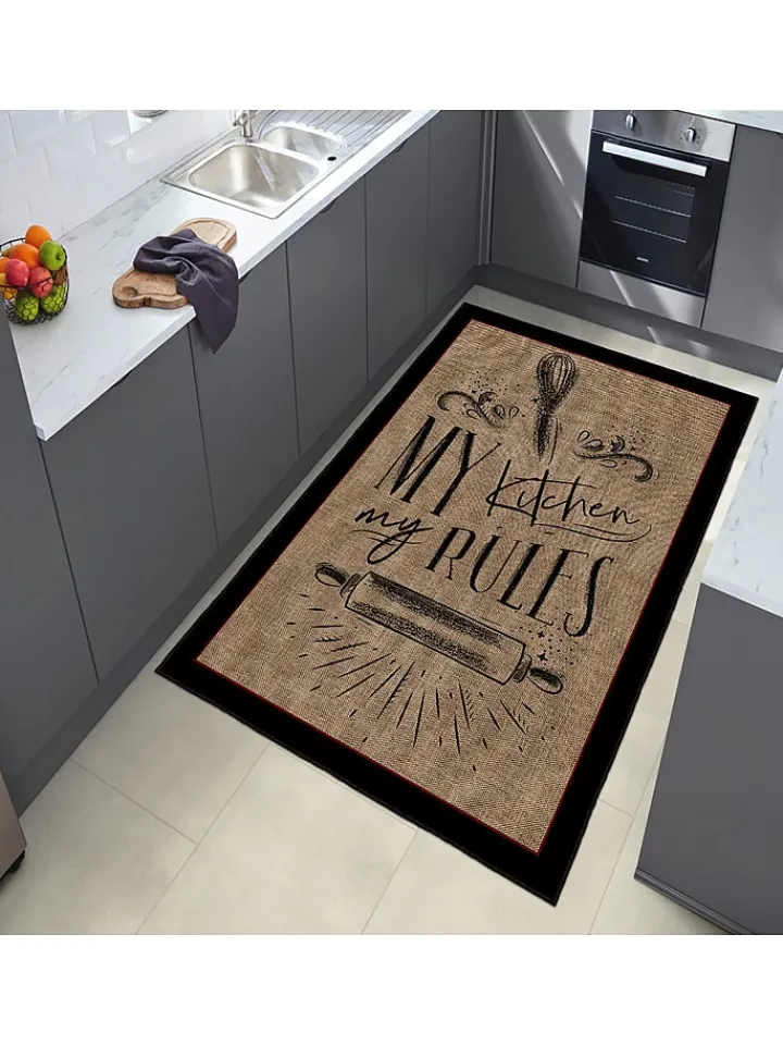 CARPET DIEM Teppiche & Fußmatten<Kurzflor-Teppich in Hellbraun/ Schwarz