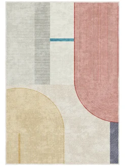 Mioli Teppiche & Fußmatten<Kurzflor-Teppich "Infkece" in Creme/ Rot/ Gelb