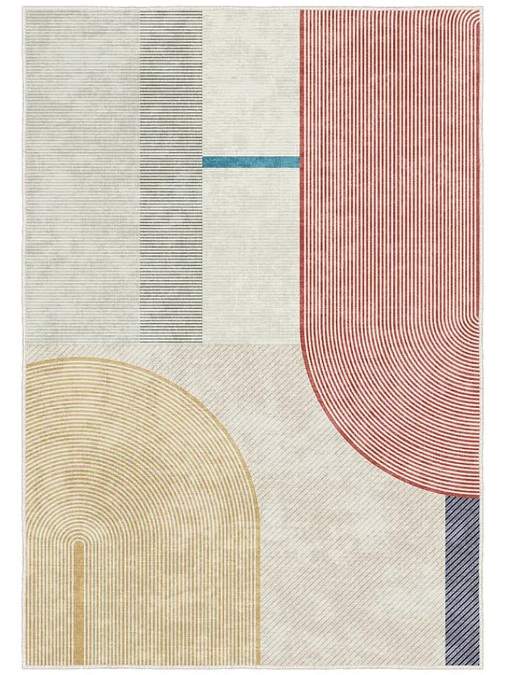 Mioli Teppiche & Fußmatten<Kurzflor-Teppich "Infkece" in Creme/ Rot/ Gelb