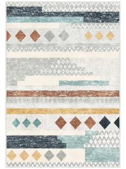 Mioli Teppiche & Fußmatten<Kurzflor-Teppich "Infkece" in Creme/ Blau/ Braun