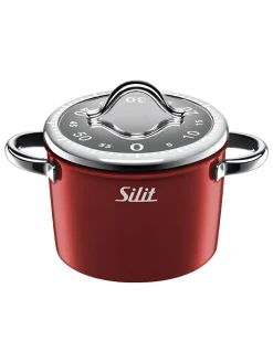 Silit Koch- & Backutensilien<Kurzzeitwecker "Vitaliano Rosso" in Silber/ Rot - Ø 5,5 cm