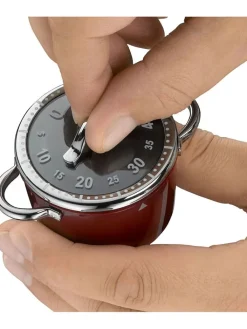 Silit Koch- & Backutensilien<Kurzzeitwecker "Vitaliano Rosso" in Silber/ Rot - Ø 5,5 cm