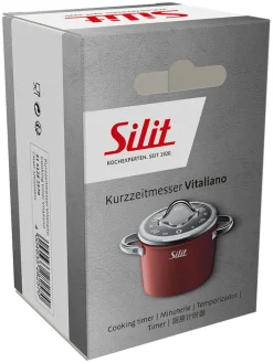 Silit Koch- & Backutensilien<Kurzzeitwecker "Vitaliano Rosso" in Silber/ Rot - Ø 5,5 cm
