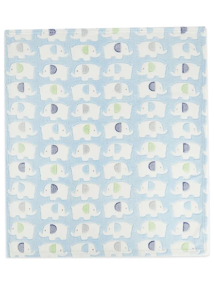Bieco Spielwaren Wohndecken & Plaids<Kuscheldecke "Elefanten" in Blau - (L)90 x (B)75 cm