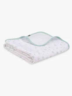 Emma&Noah Wohndecken & Plaids<Kuscheldecke in Weiß/ Grün - (L)95 x (B)75 cm