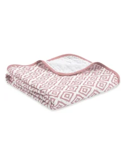 Emma&Noah Wohndecken & Plaids<Kuscheldecke in Weiß/ Rosa - (L)95 x (B)75 cm