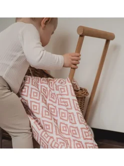 Emma&Noah Wohndecken & Plaids<Kuscheldecke in Weiß/ Rosa - (L)95 x (B)75 cm