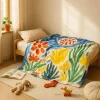 The Wild Hug Wohndecken & Plaids<Kuscheldecke "Little Garden" in Blau/ Grün/ Gelb - (L)170 x (B)130 cm