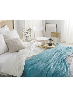 Beliani Wohndecken & Plaids<Kuscheldecke SAMUR in Blau - (W) 200 x (H) 2 x (L) 220 cm