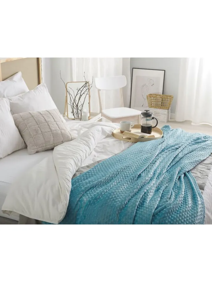 Beliani Wohndecken & Plaids<Kuscheldecke SAMUR in Blau - (W) 200 x (H) 2 x (L) 220 cm