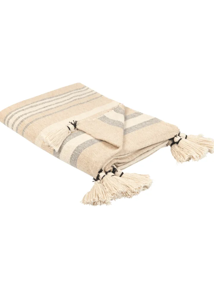 Beliani Wohndecken & Plaids<Kuscheldecke YARSELI in Beige/Weiß/Schwarz - (W) 130 x (H) 1 x (L) 170 cm