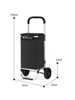 Cheffinger Einkaufstaschen & -Trolleys<40L Einkaufswagen Trolley in Schwarz