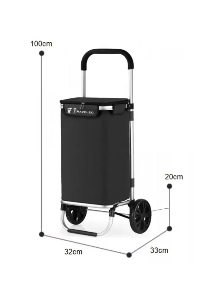 Cheffinger Einkaufstaschen & -Trolleys<40L Einkaufswagen Trolley in Schwarz