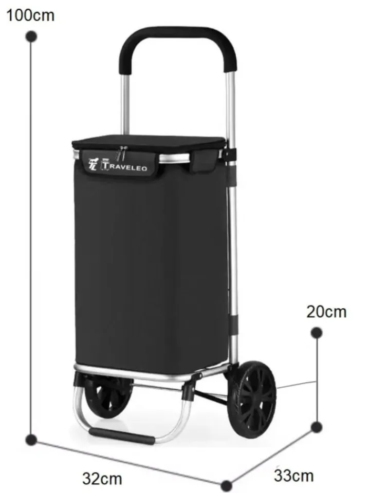 Cheffinger Einkaufstaschen & -Trolleys<40L Einkaufswagen Trolley in Schwarz