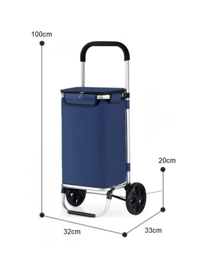 Cheffinger Einkaufstaschen & -Trolleys<40L Einkaufswagen Trolley in Blau