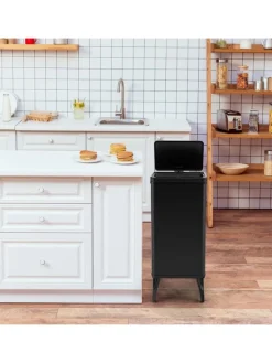 COSTWAY Mülleimer<50L Mülleimer mit Sensor in Schwarz
