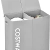 COSTWAY Wäschekörbe & -Ständer<105L Wäschekorb in Grau