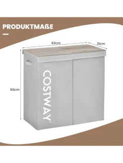 COSTWAY Wäschekörbe & -Ständer<105L Wäschekorb in Grau