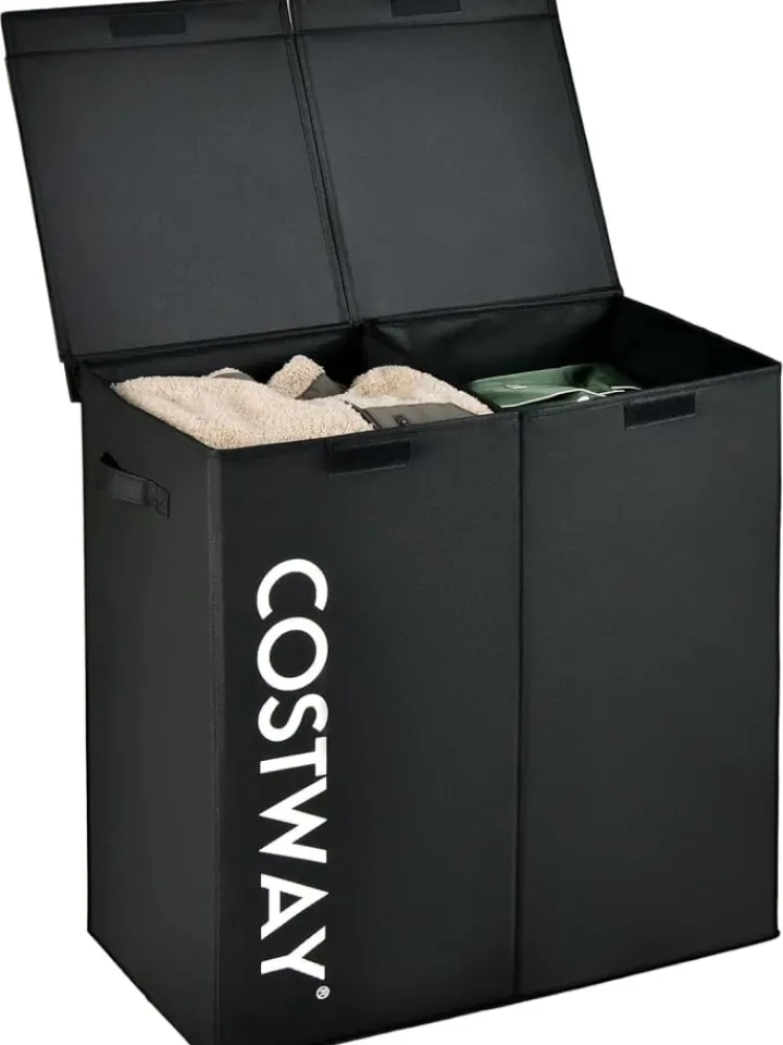 COSTWAY Wäschekörbe & -Ständer<105L Wäschekorb in Schwarz