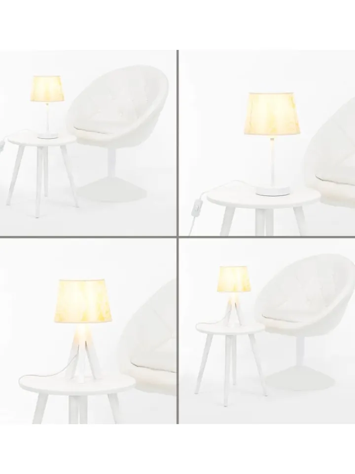Licht-Erlebnisse Tischleuchten<Lampenschirm Ø 19.5 x (H)14 cm in Ecru