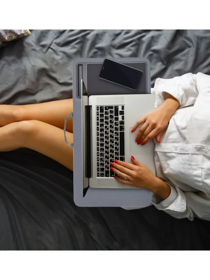 relaxdays Tische<Laptopkissen in Grau