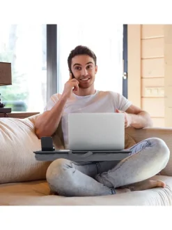 relaxdays Tische<Laptopkissen in Grau