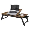 Songmics Weitere Haushaltshelfer<Laptoptisch in Braun/ Schwarz - (B)71 x (H)23 x (T)35 cm