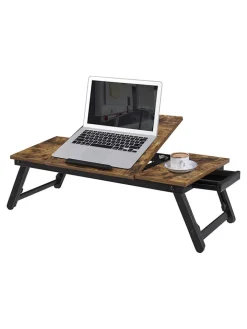 Songmics Weitere Haushaltshelfer<Laptoptisch in Braun/ Schwarz - (B)71 x (H)23 x (T)35 cm