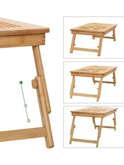 Songmics Weitere Haushaltshelfer<Laptoptisch in Hellbraun - (B)55 x (H)29 x (T)35 cm