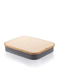 InnovaGoods Tische<Laptoptisch in Hellbraun/ Grau - (B)40,5 x (H)33 x (T)7 cm