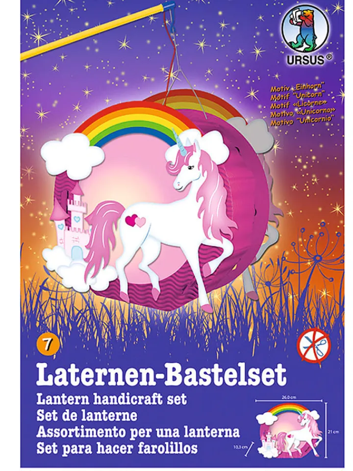 URSUS Partyzubehör & -Dekoration<Laternen-Bastelset "Easy Line - Einhorn" in Bunt