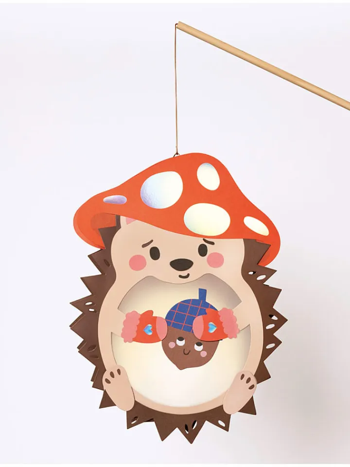 folia PAPER Kreativbedarf & Do-It-Yourself<Laternen-Bastelset "Hedgehog" in Beige/ Braun/ Rot - ab 5 Jahren
