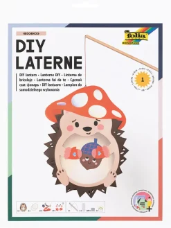 folia PAPER Kreativbedarf & Do-It-Yourself<Laternen-Bastelset "Hedgehog" in Beige/ Braun/ Rot - ab 5 Jahren