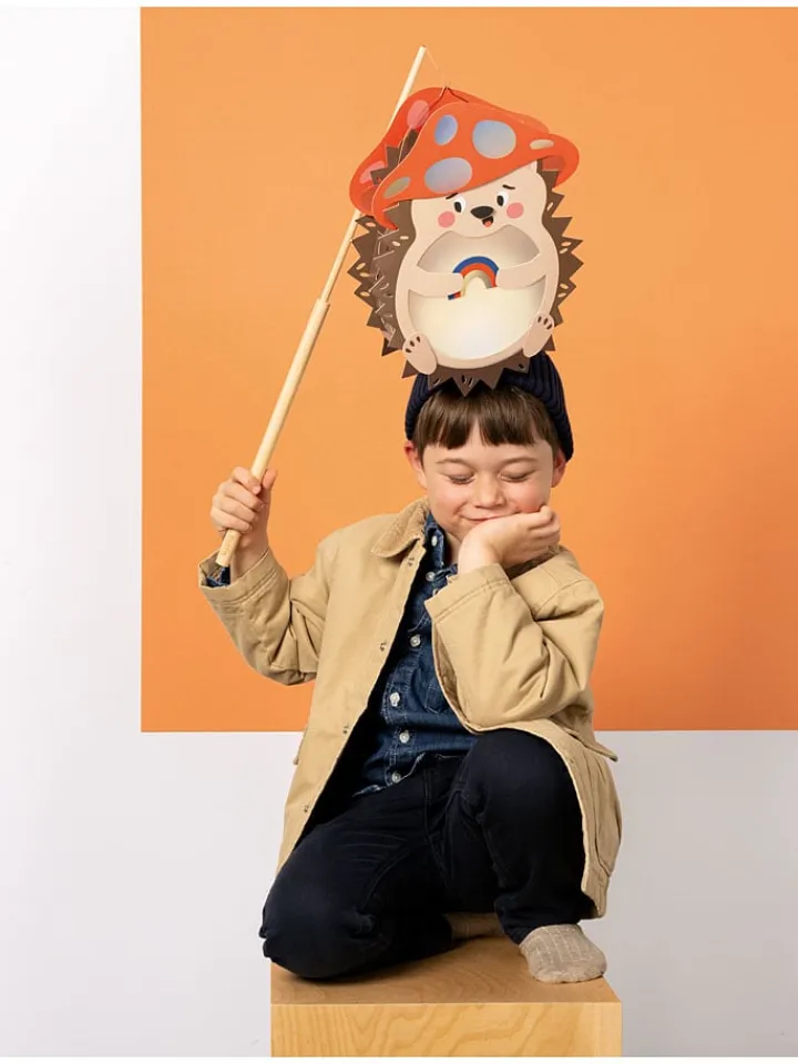folia PAPER Kreativbedarf & Do-It-Yourself<Laternen-Bastelset "Hedgehog" in Beige/ Braun/ Rot - ab 5 Jahren