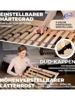 Coemo Betten & Matratzen<Lattenrost ERGO K 70x200 verstellbar in Natur